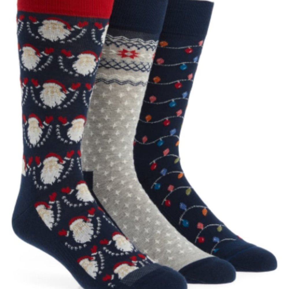 NORDSTROM MEN'S SHOP 3-Pack Holiday Novelty Socks
